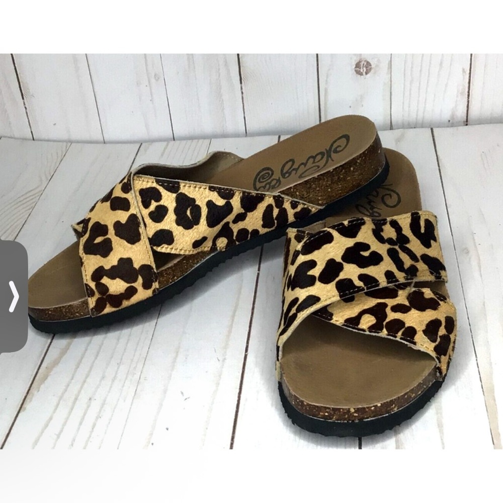 Naughty Monkey Animal Print Slide Sandals Size 8.5 NIB
